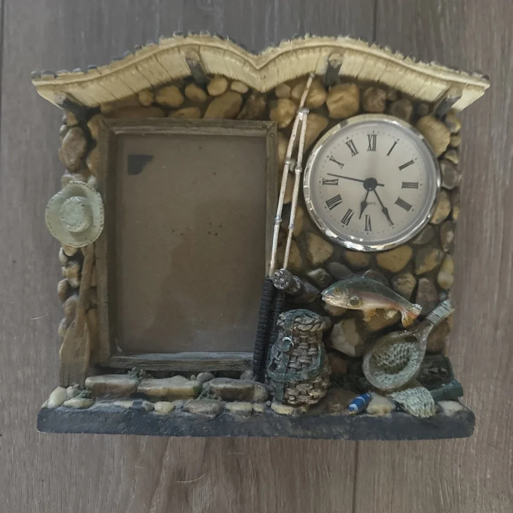 Picture Frame & Clock ~ Fishing Theme ~ Unlocking‎ The Outdoors ~ Cedar Key BE